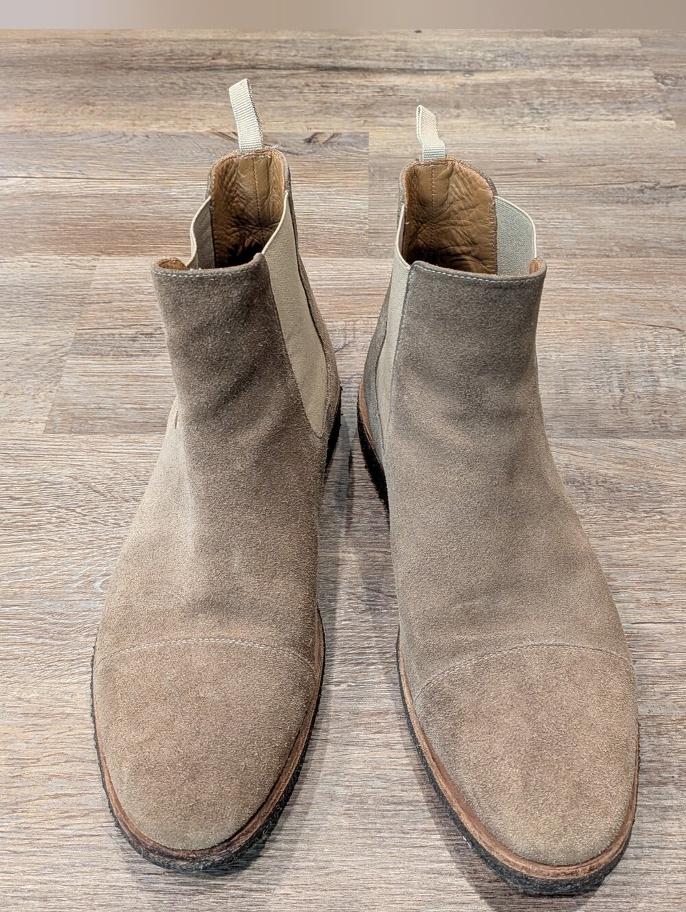 TAFT Chelsea Boots Brown Suede Leather Men's Size 43 / 10 US Made in Spain
